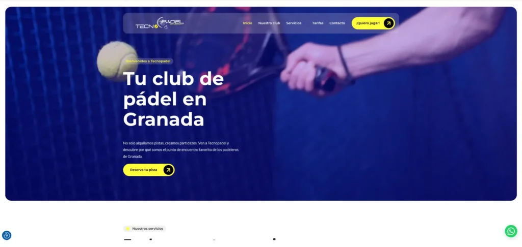 página principal tecnopadel granada